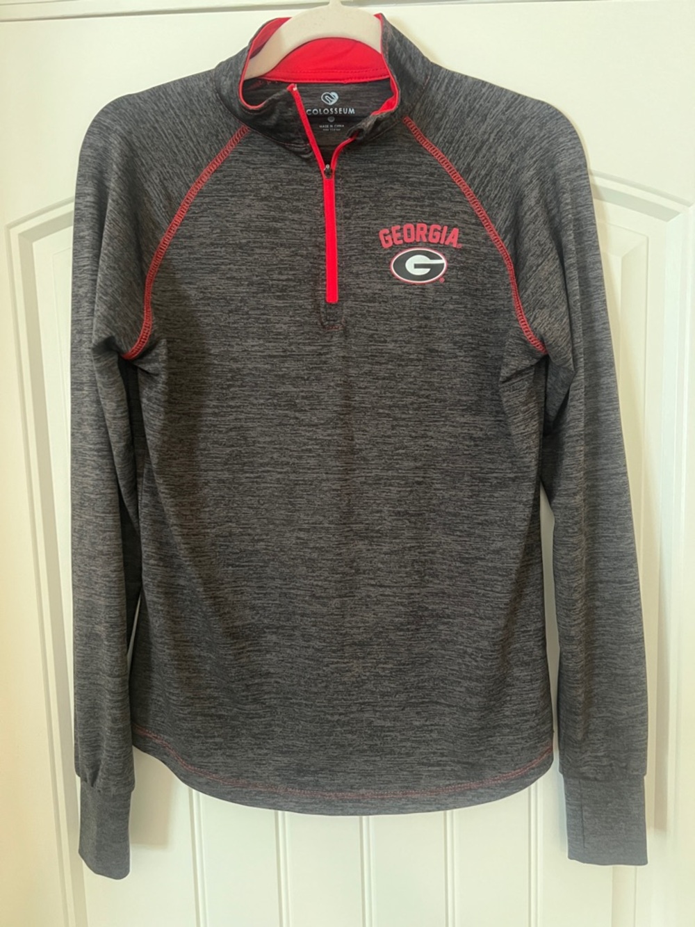Colosseum Women’s UGA Black/Gray/Red Georgia Bulldog 3/4 Zip-Up Sz M NWOT